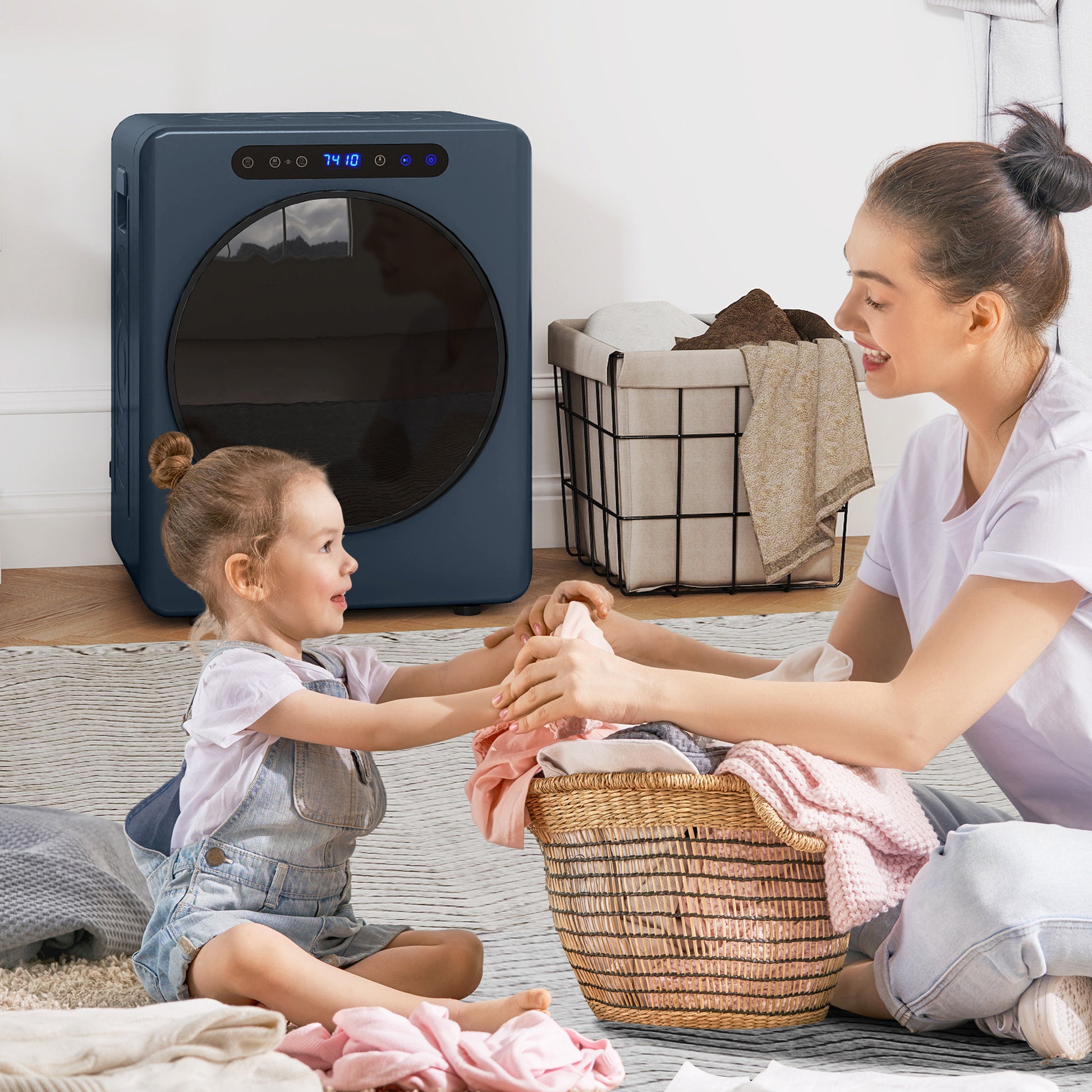 HOMCOM 5kg Compact 40-60â„ƒ Tumble Dryer Blue