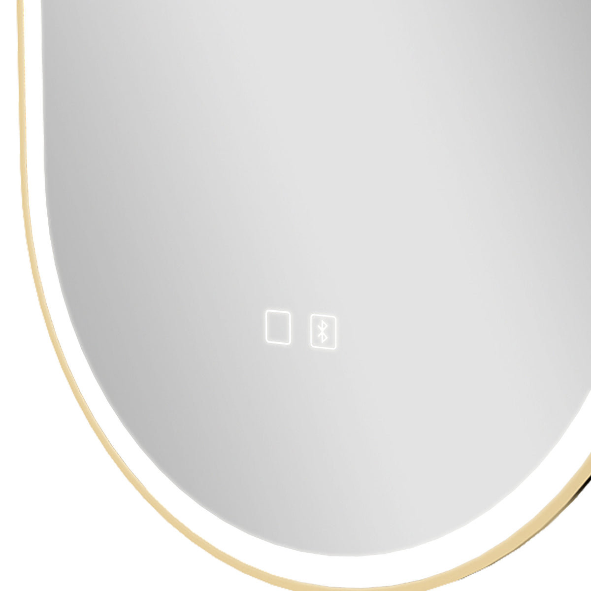 HOMCOM Bathroom Mirror with LED Lights, 100x70cm Oval Bathroom Mirror, Dimmable, Bluetooth, Anti-Fog, Gold Tone