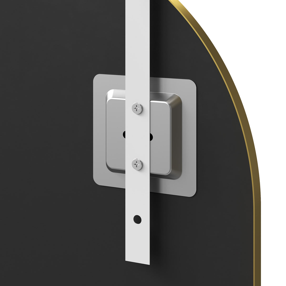 HOMCOM 40 x 110 cm Full Length Hanging Mirror, Arched Mirror with Adjustable Hooks, Over-the-Door or Wall-Mounted, Gold Tone