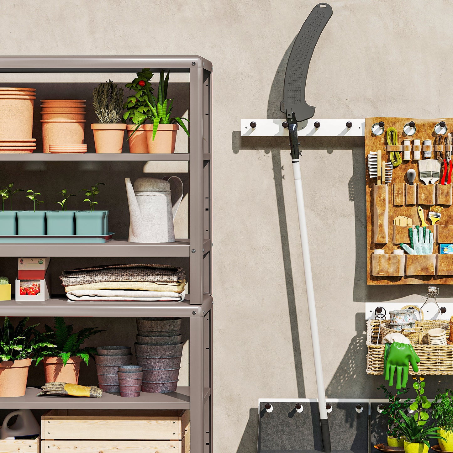 Outsunny Manual Pole Saw, 1.8-2.9 m Extendable Tree Pruner, Tree Lopper Long Reach Telescopic with Extendable Handle & 40 cm Saw for Tree Trimming