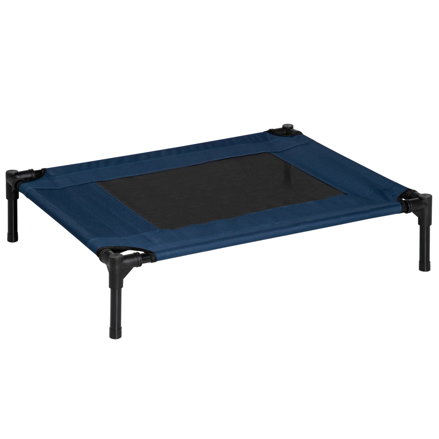 PawHut Raised Dog Bed Cat Elevated Lifted Puppy Pet Elevated Cot Portable Camping Basket â€“ Blue (Medium)