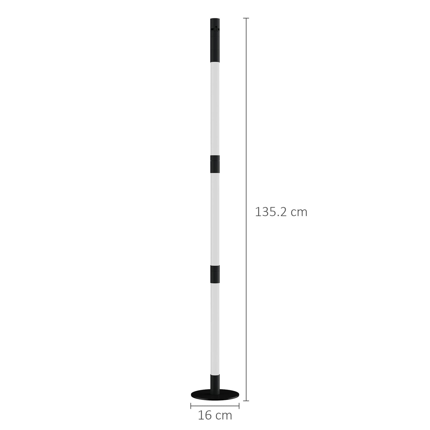 HOMCOM LED Floor Lamp with Reading Light, 360Â° RGB Detachable Corner Floor Lamp with App & Remote Control, Standing Lamp with Music Sync & Timing, for Living Room, Game Room, Dark Grey