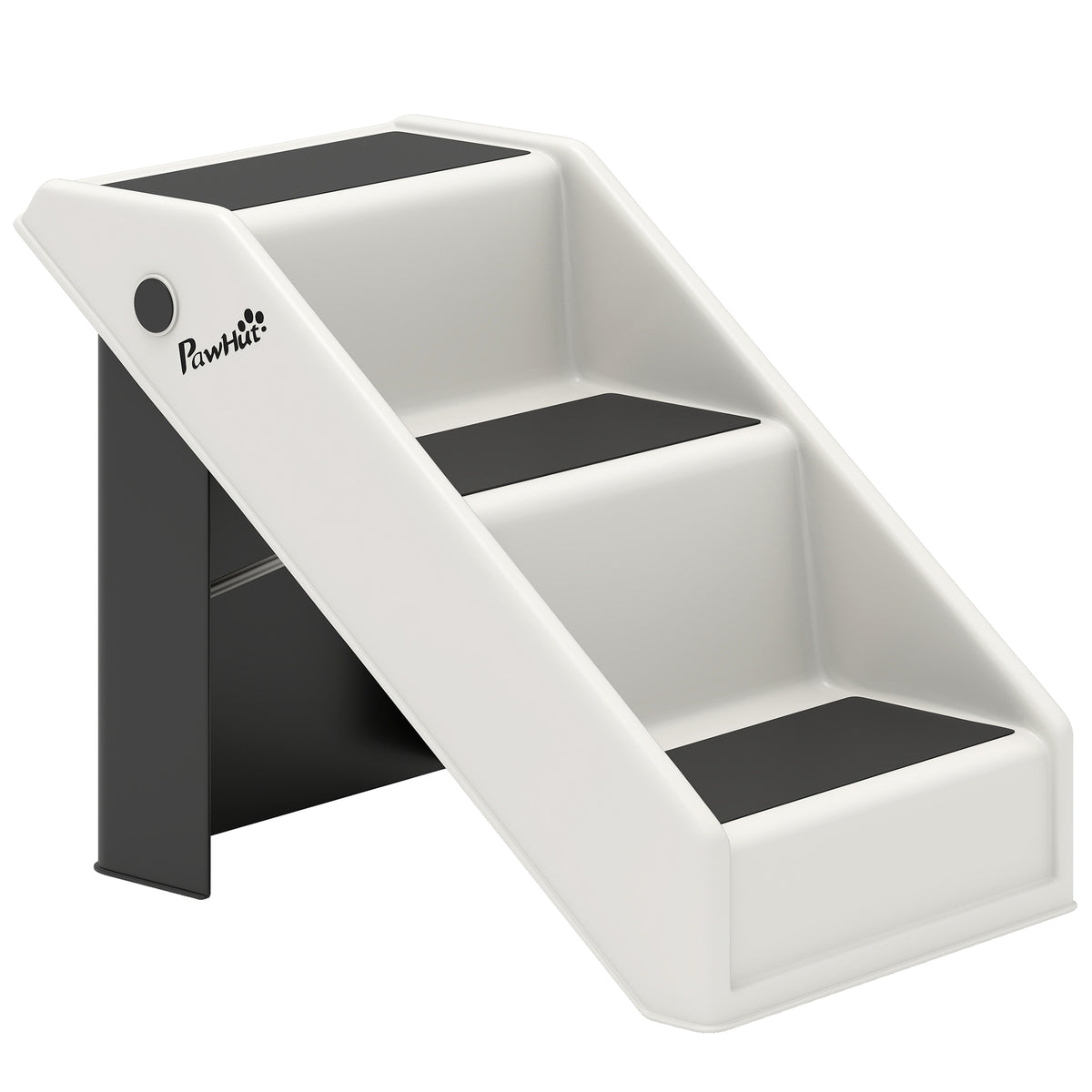 PawHut Foldable Dog Steps, Lightweight Portable Pet Stairs with 3 Non-Slip Steps for Beds or Sofas, Cream White Default Title