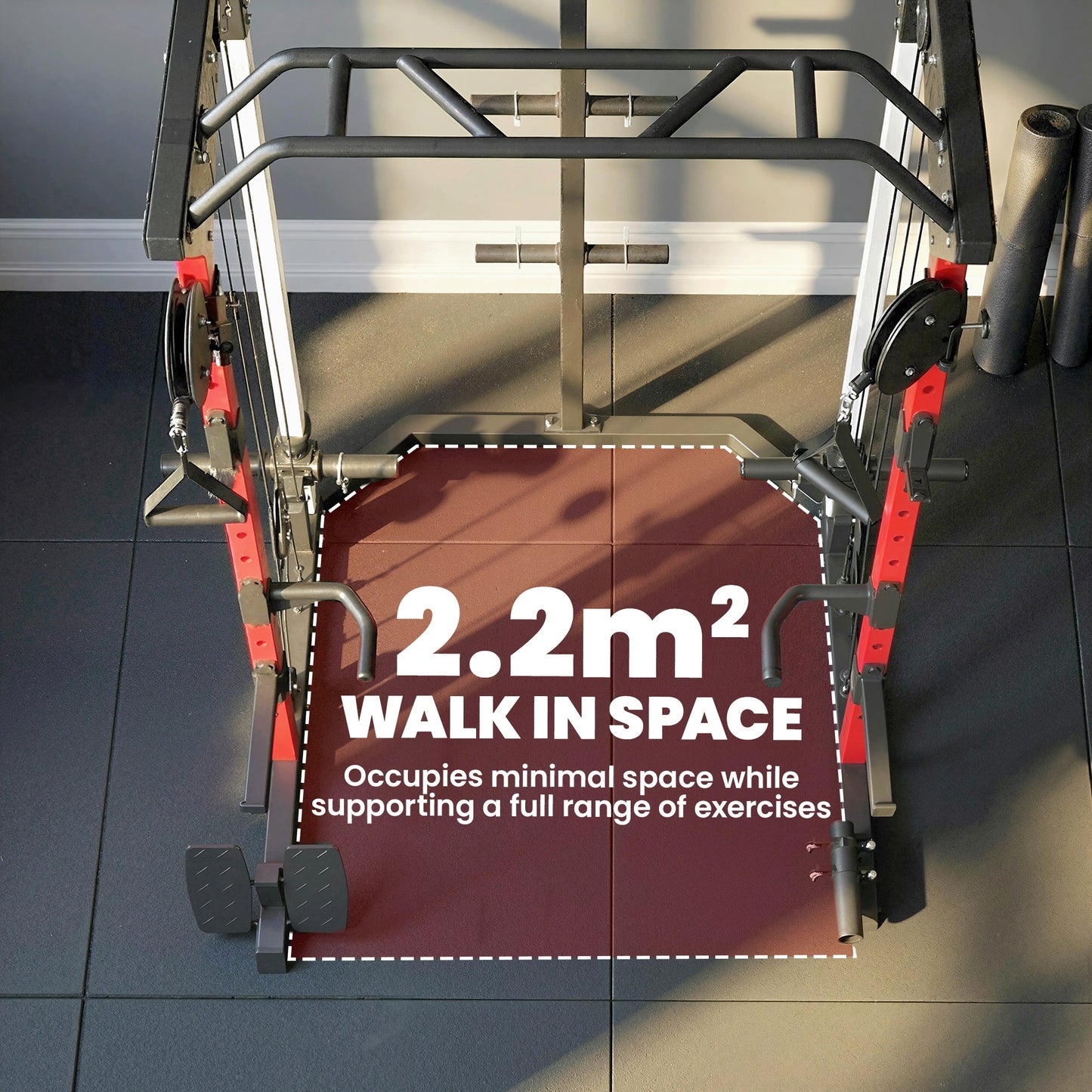 SPORTNOW Power Cage, Power Rack with Adjustable Cable Pulley System, Pull-Up Bar, Dip Station, Landmine