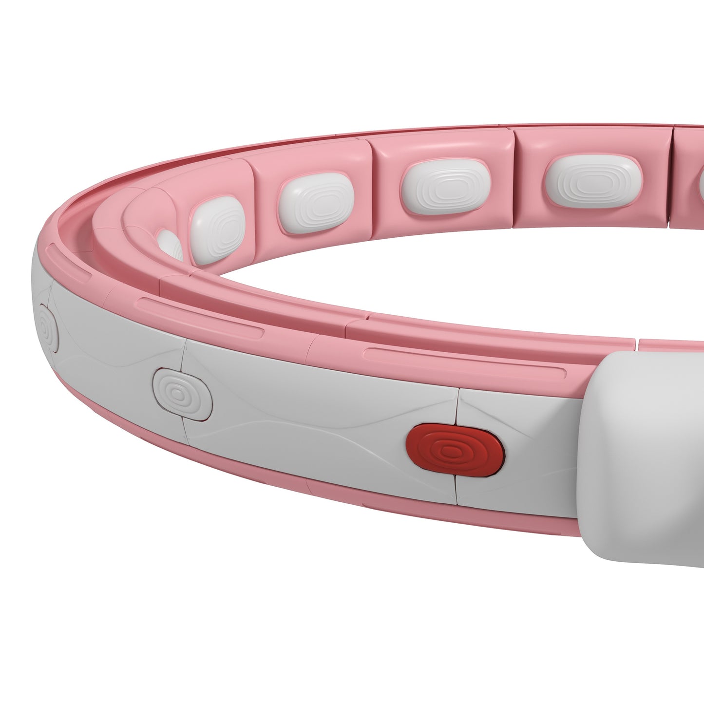 SPORTNOW Smart Weighted Hula Hoop, Massage Hula Ring w/ 16 Detachable Knots, 360Â° Auto-Rotating Ball, Digital Counter, Pink