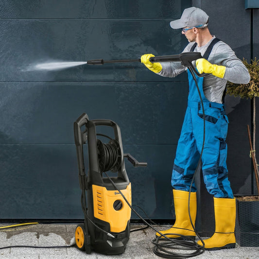 Outsunny 2200W HighÂ PressureÂ Washer, 170 Bar Pressure Washer with Adjustable Nozzle and 6M Hose, 33 x 31.5 x 80.5 cm, Yellow