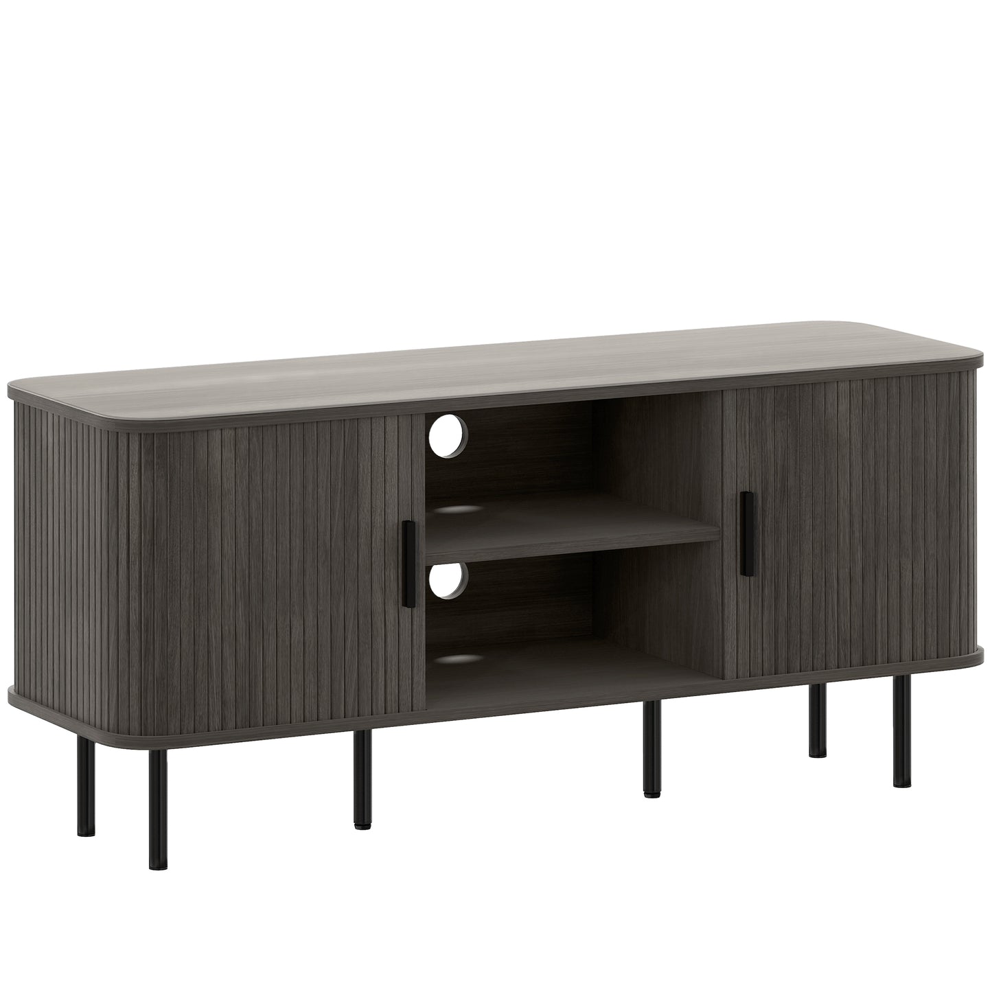 HOMCOM TV Stand Cabinet for TVs up to 55 Inches, TV Unit with Storage Shelves and Cupboard for Living Room, Grey Default Title