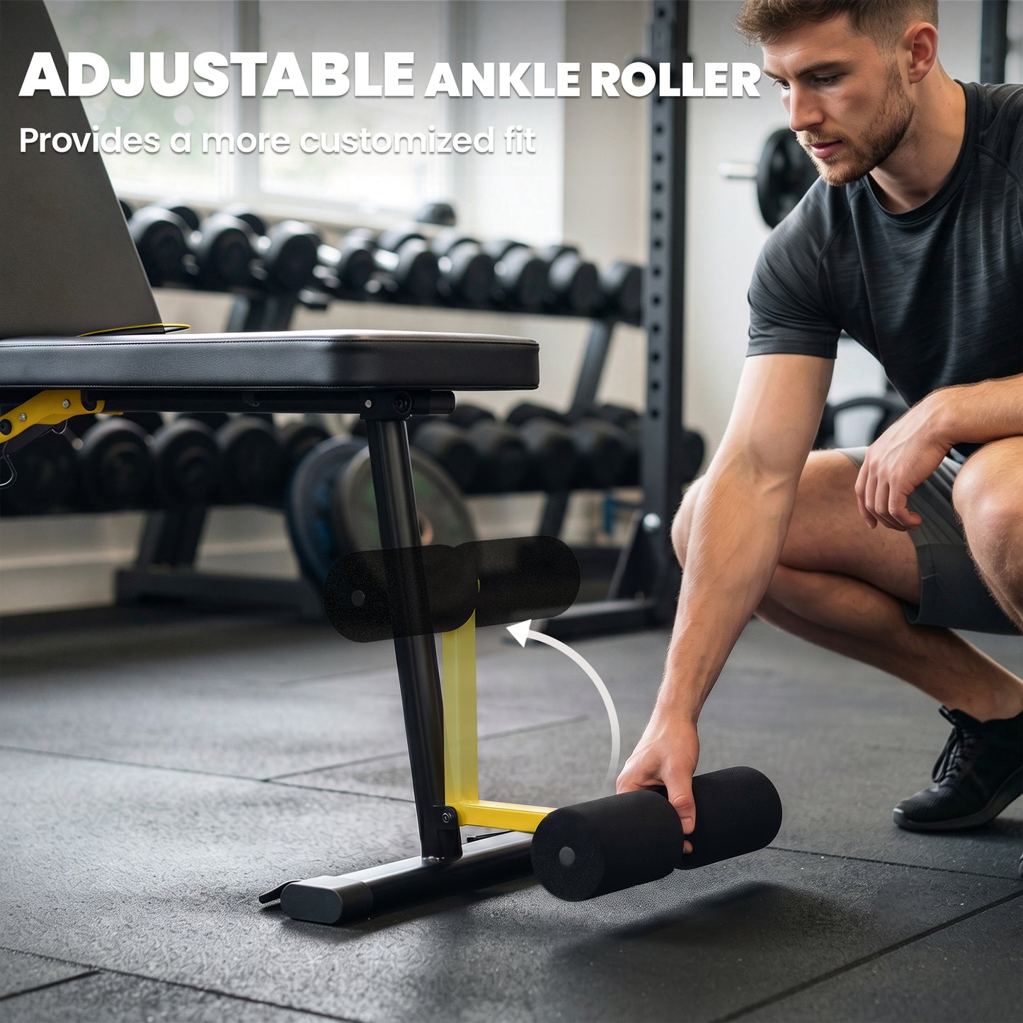SPORTNOW Adjustable Weight Bench, 300kg Incline Decline Flat Foldable Bench Press with 7 Backrest Positions and Resistance Bands