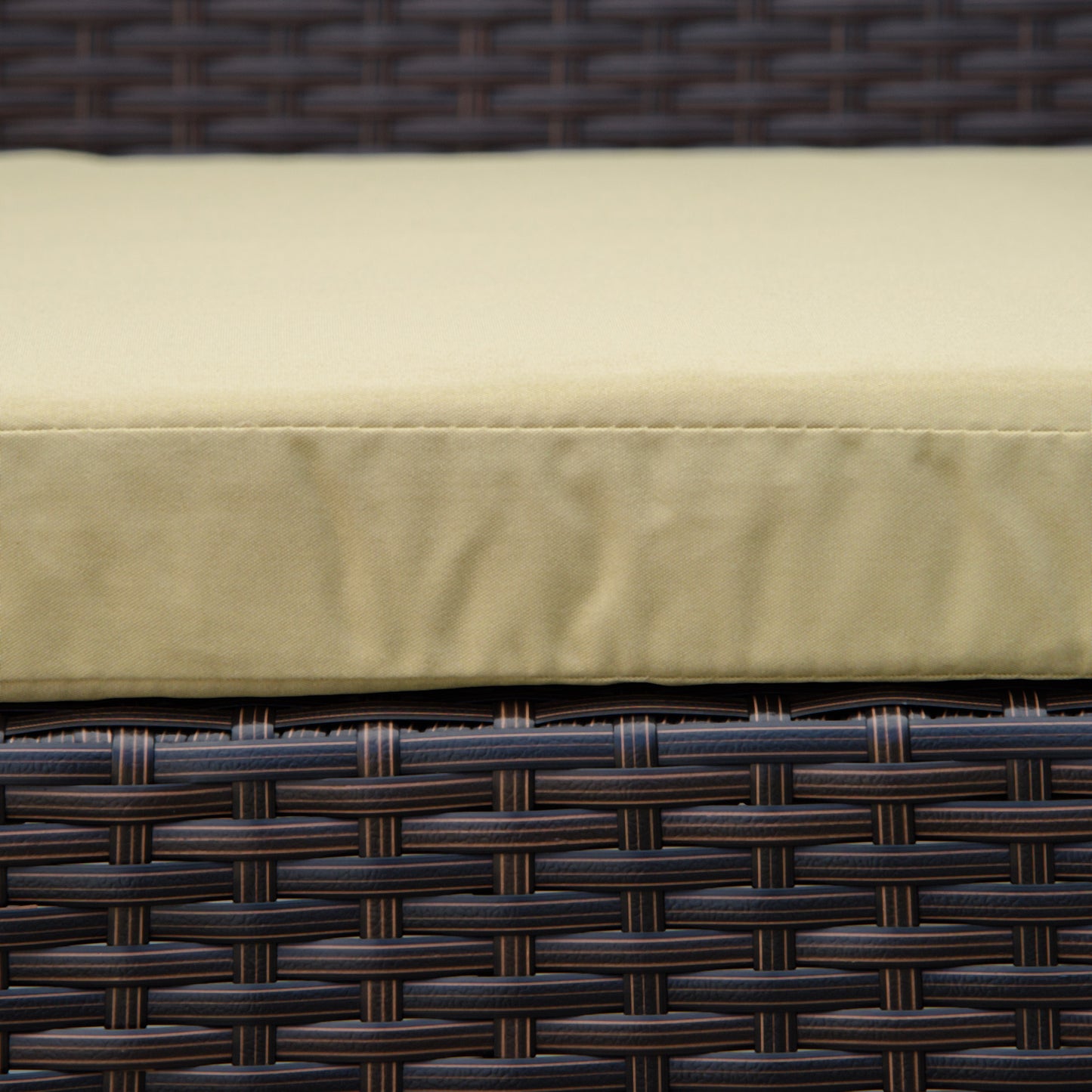 Outsunny 3 pcs PE Rattan Wicker Garden Furniture Patio Bistro Set Weave Conservatory Sofa Coffee Table and Chairs Set Beige