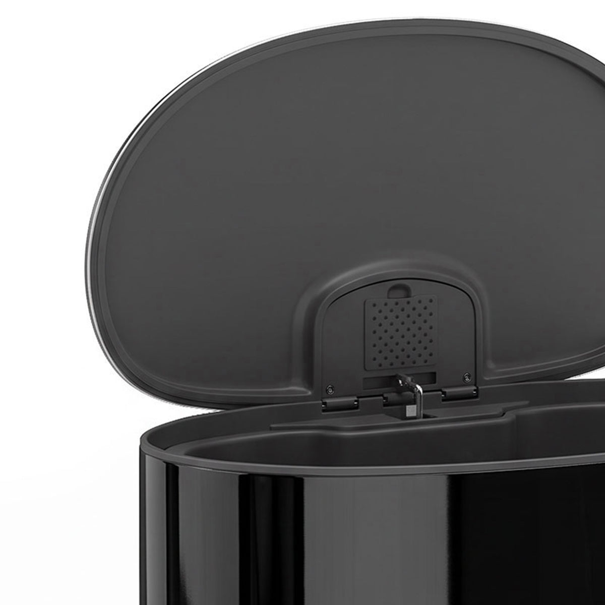 HOMCOM 50L Kitchen Pedal Bin, Rubbish Bin with Soft-Close and Stay-Open Lid, Removable Inner Bucket, Black