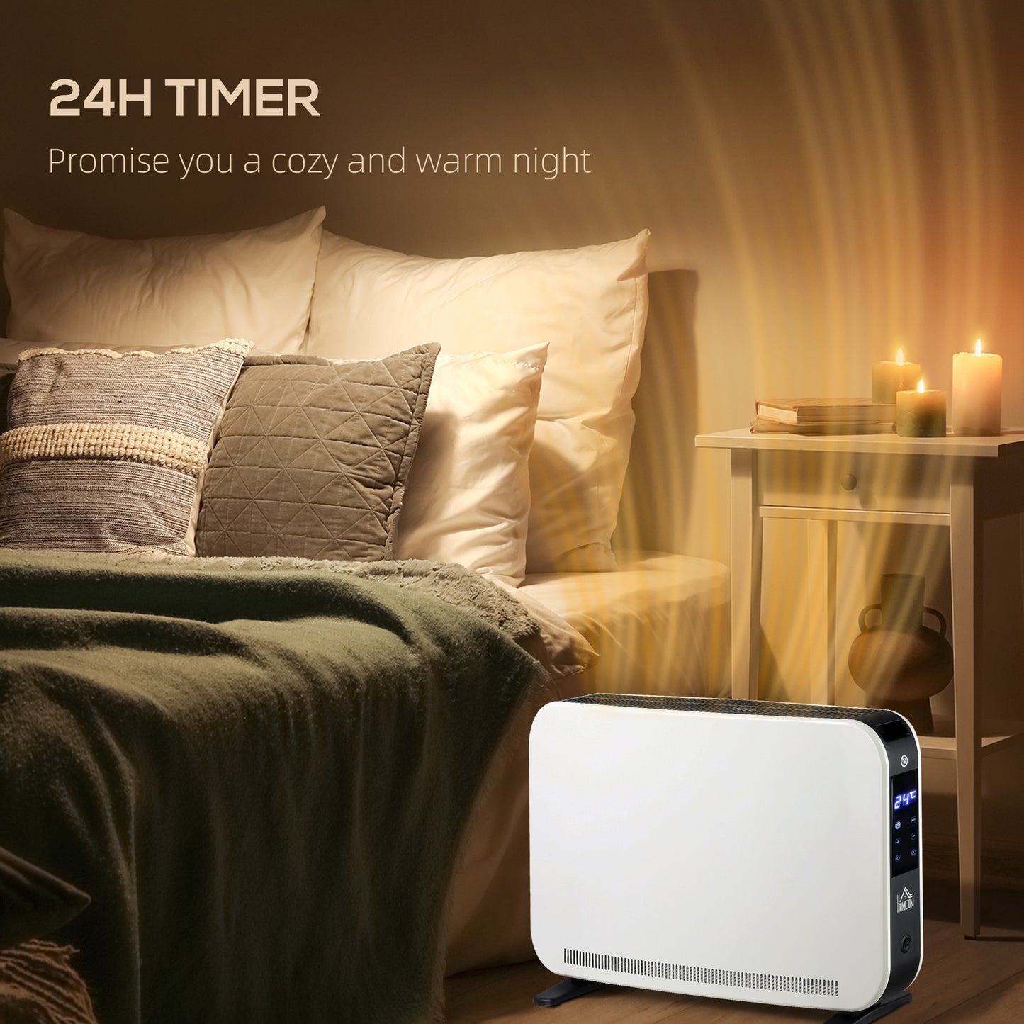 HOMCOM Three-Mode Modern Slimline Heater, 7-35â„ƒ Temperature