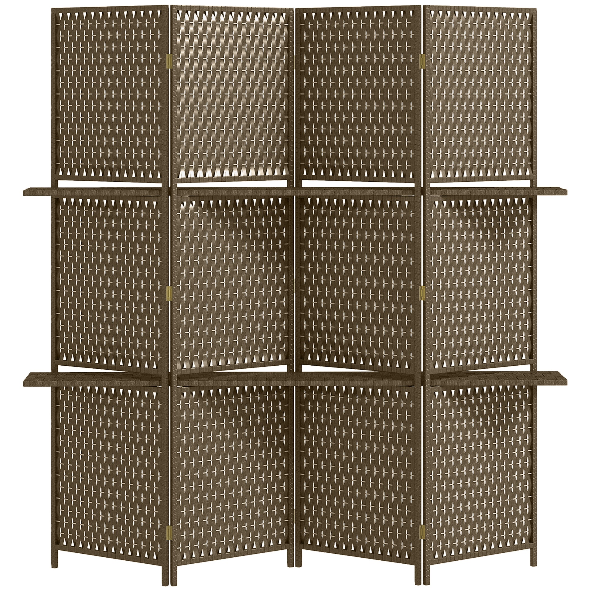 HOMCOM Wave Fibre Freestanding Folding Privacy Screen Panels, Room Divider, Grey
