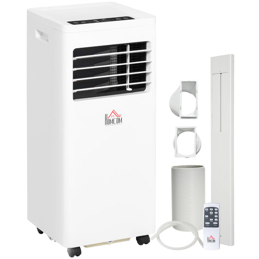 HOMCOM 7000 BTU Air Conditioning Unit, 3-in-1 Portable Air Conditioner, Dehumidifier, Cooling Fan with 2 Speeds, 24H Timer, Remote Control, Digital Display, Window Venting Kit, 26mÂ²
