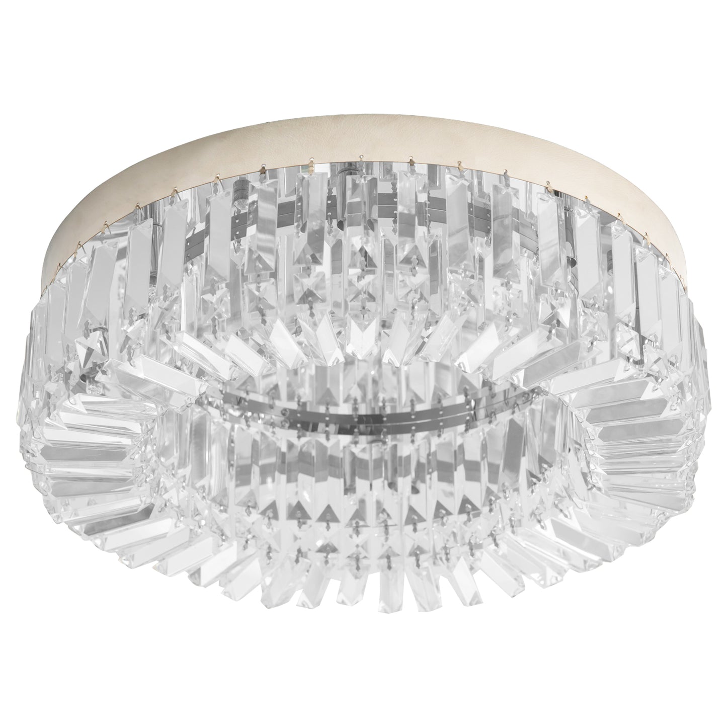 HOMCOM Crystal Chandeliers with Crystal Pendants, 8-Light Ceiling Light for Living Room, Bedroom Dining Room, Silver Tone