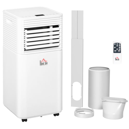 HOMCOM 7000 BTU Portable Air Conditioner for Cooling Dehumidifier Fan, Air Conditioning Unit for Room up to 26mÂ², with Remote, 24H Timer, Window Mount Kit, R290, A Energy Efficiency, 785W