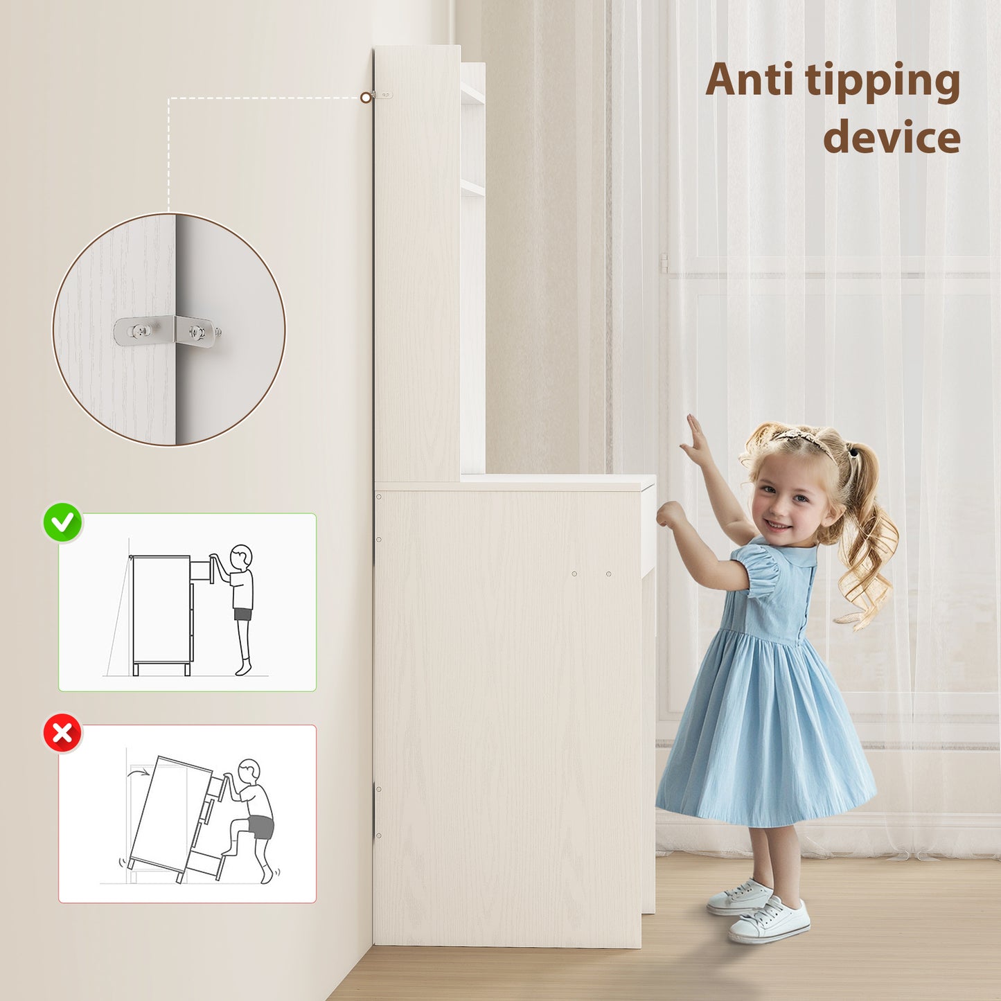 HOMCOM Small Vanity Desk with Mirror and LED Lights, Compact Dressing Table with Drop Leaf, Open Shelves and Drawer, White