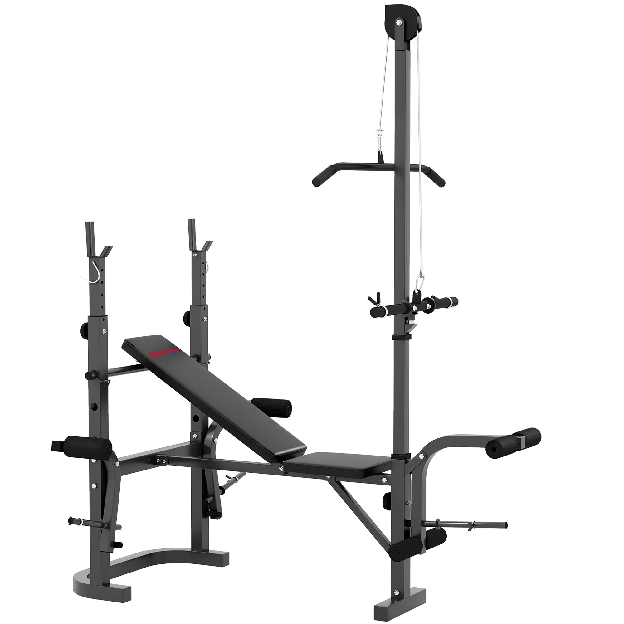 SPORTNOW Multi-Exercise Adjustable Weight Bench with Bench Press Rack ...