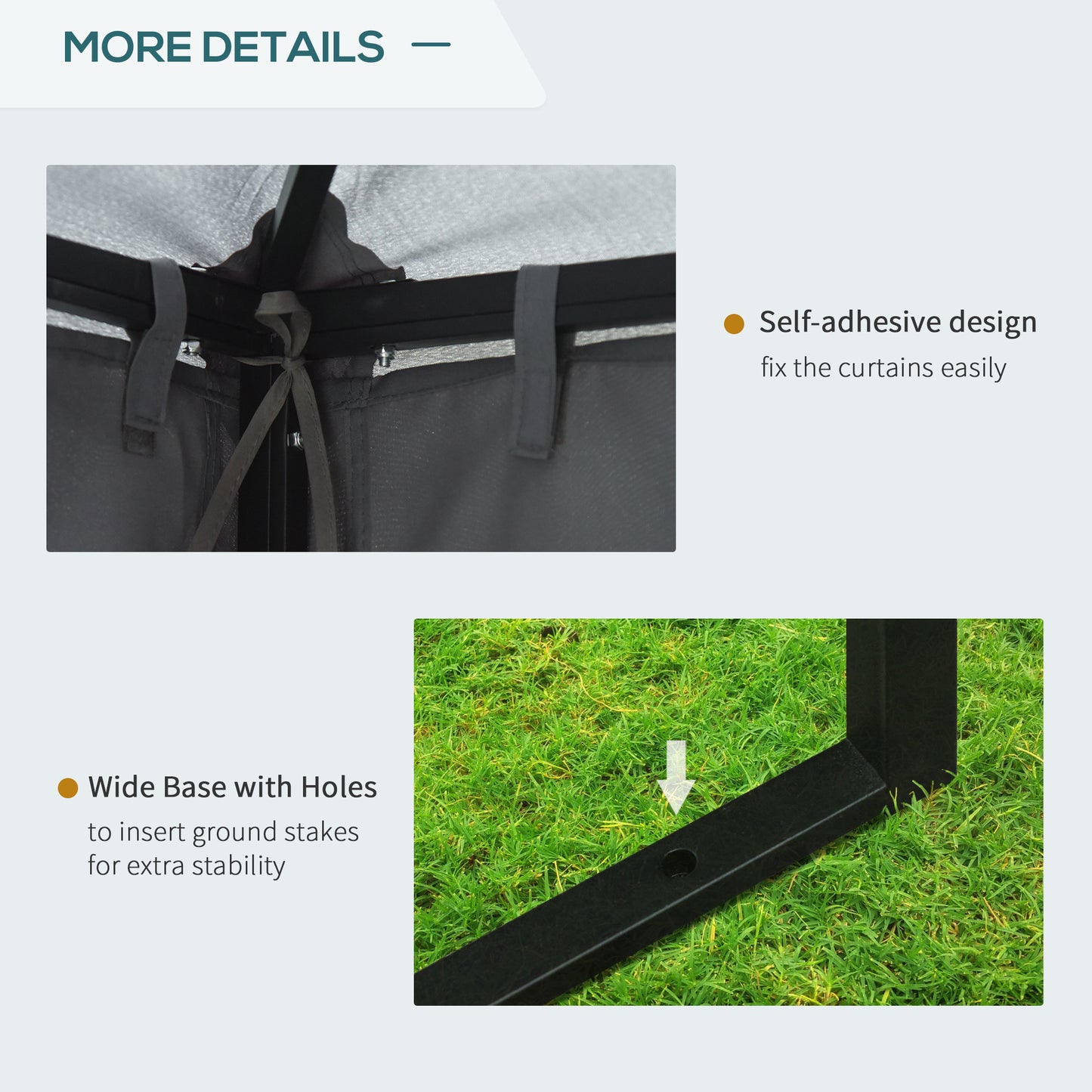 Outsunny 3 x 3 m Garden Gazebo DoubleÂ Roof Marquee Patio Wedding Party Tent Canopy Shelter with Sidewalls, (Dark Grey)