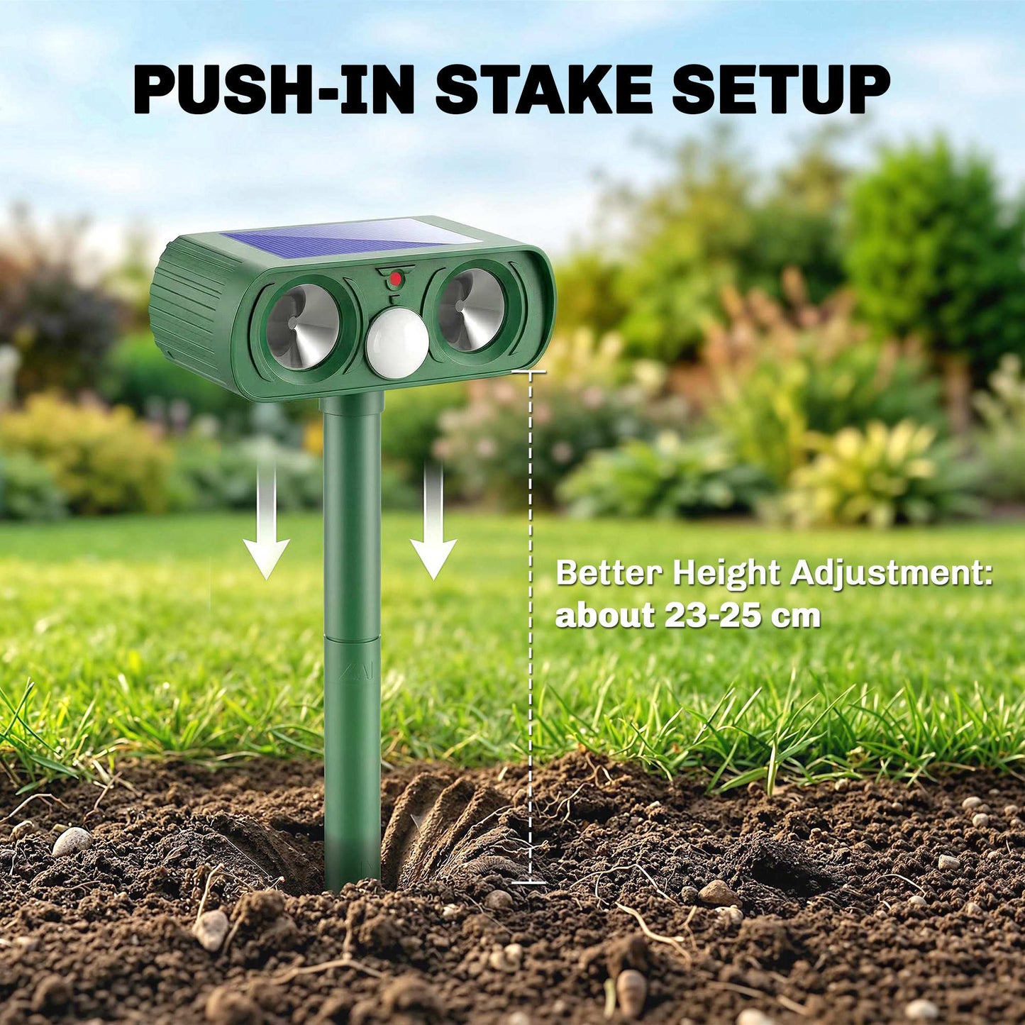 Outsunny Ultrasonic Cat Repellent, PIR Motion Sensor 110Â°, LED Flash, Solar Cat Deterrents for Gardens UK