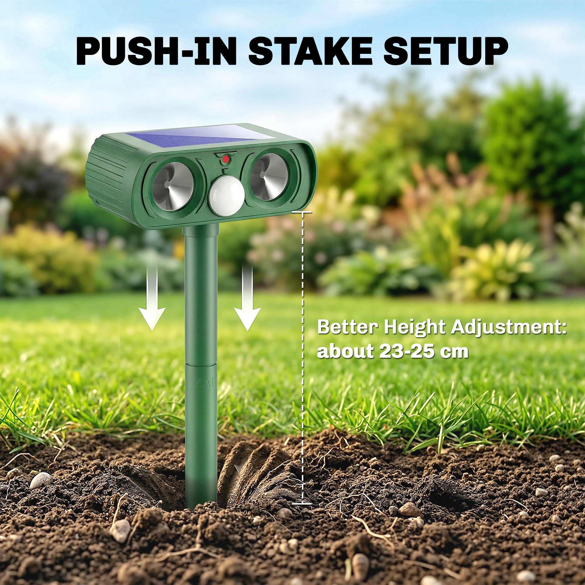 Outsunny Ultrasonic Cat Repellent, PIR Motion Sensor 110Â°, LED Flash, Solar Cat Deterrents for Gardens UK