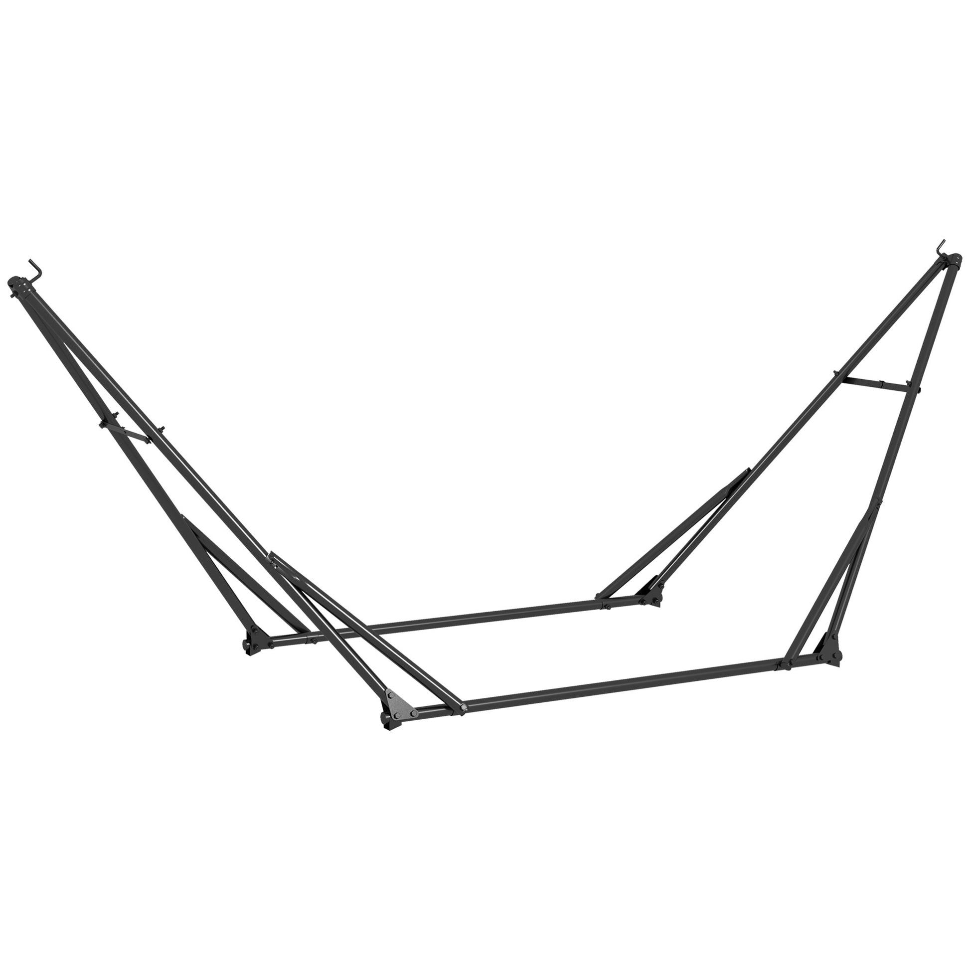 Outsunny Foldable Hammock Stand, Portable Hammock with Metal Frame, 2 in 1 Hammock Net Stand, Hammock Chair Stand with Carry Bag, Load Capacity 120kg, for Patio, Garden, Yard, Black Default Title