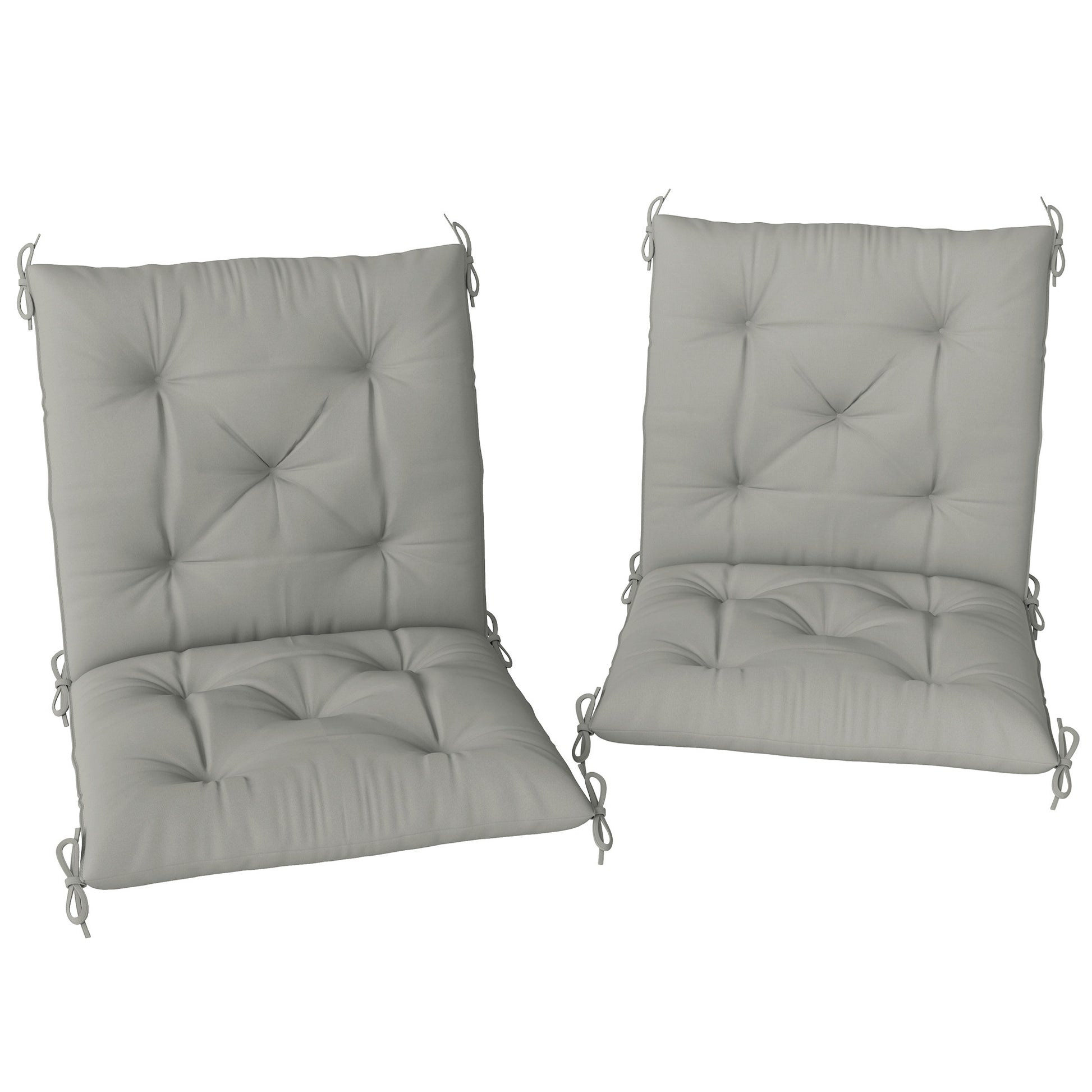 Outsunny Set of Two Outdoor Seat Cushions - Light Grey Default Title