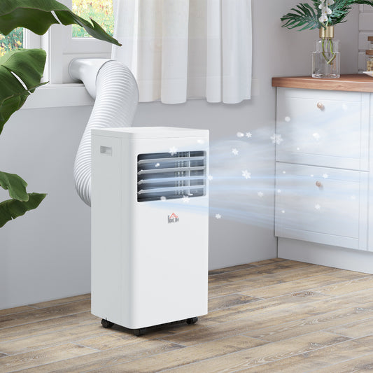 HOMCOM 7000 BTU Air Conditioning Unit, 3-in-1 Portable Air Conditioner, Dehumidifier, Cooling Fan with 2 Speeds, 24H Timer, Remote Control, Digital Display, Window Venting Kit, 26mÂ²