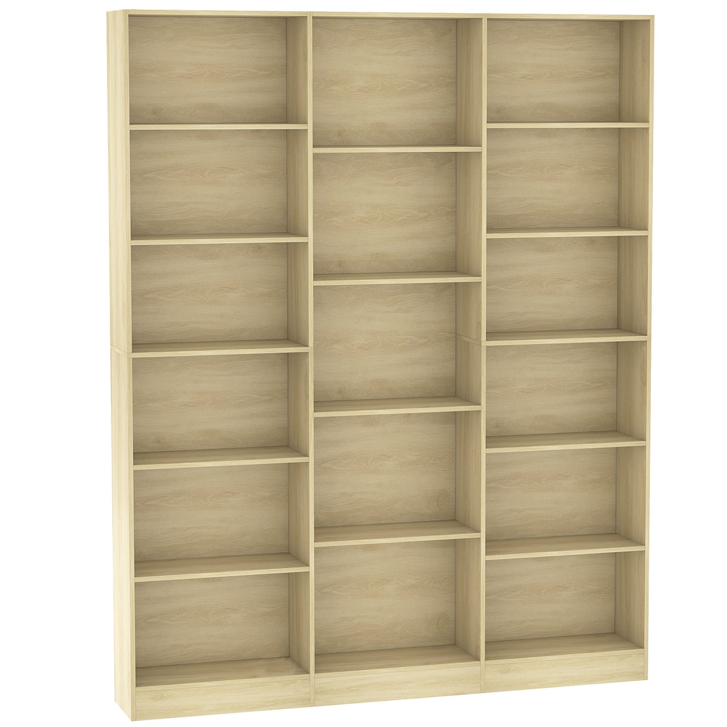 HOMCOM Bookcase with Open Storage, 6-Tier Bookshelf with Anti-Tipping Hardware, Oak