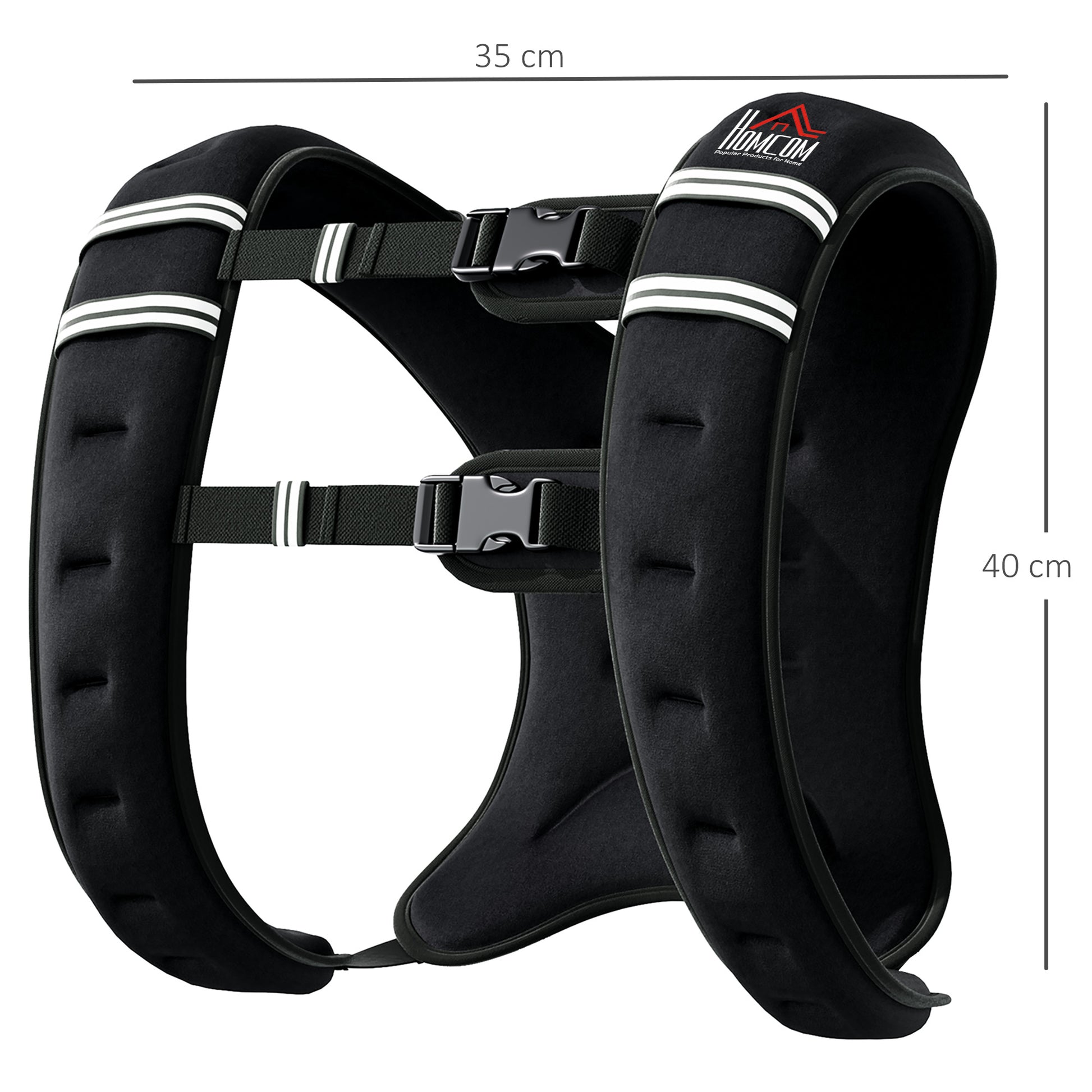 HOMCOM 10KG Weighted Vest, Running Weight Vest with Adjustable Strap, Convenient Pocket and Reflective Strips for Men and Women