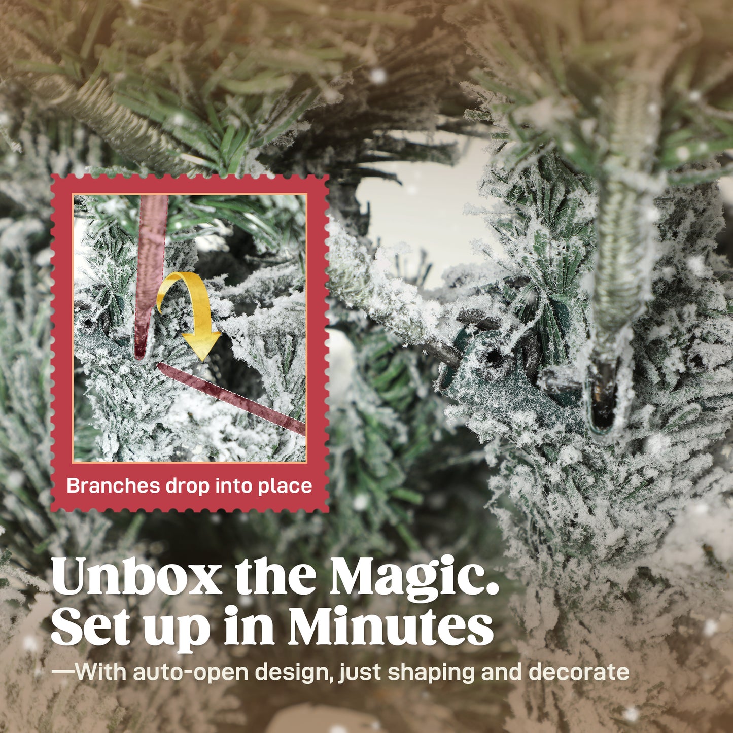 HOMCOM 7ft Flocked Artificial Christmas Tree