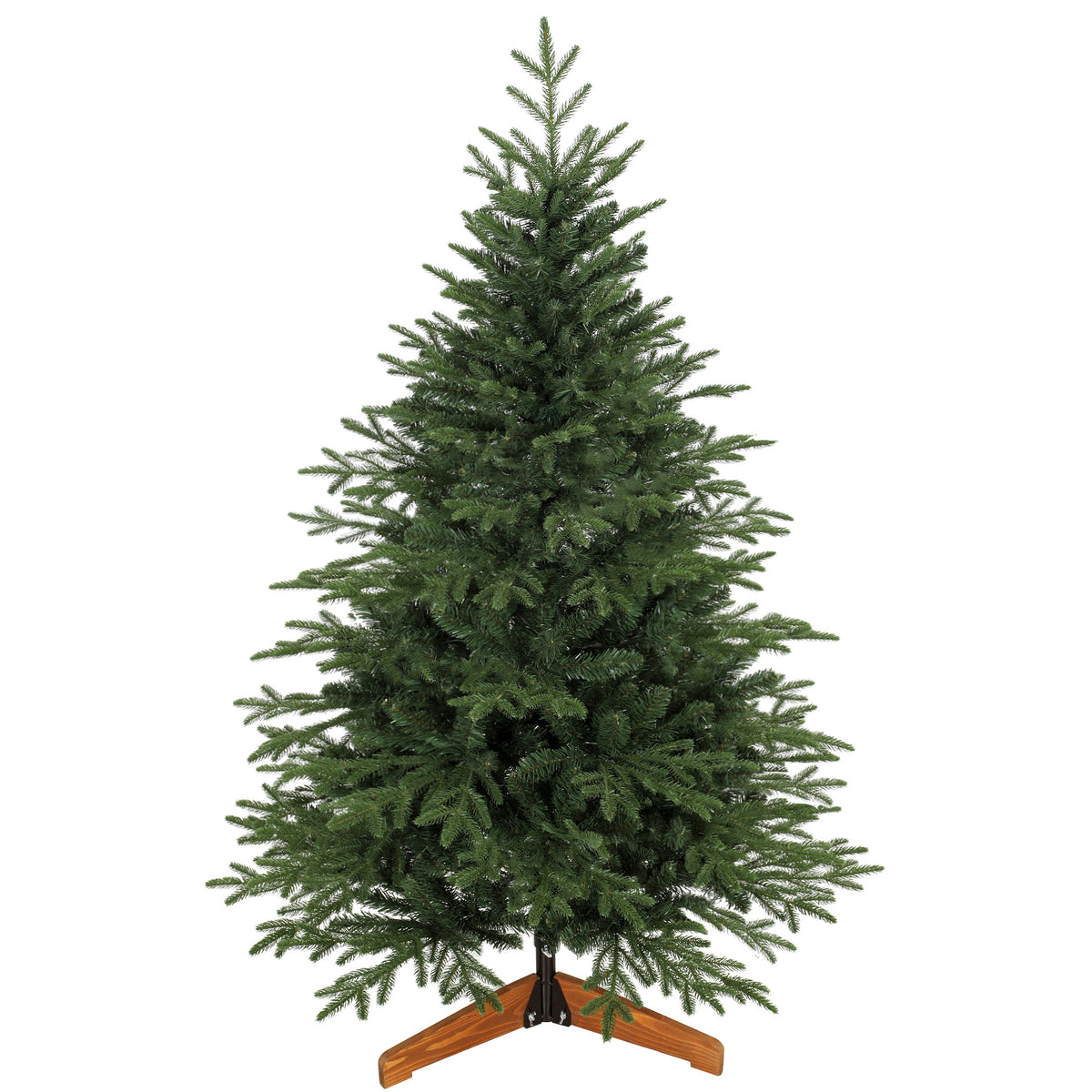 HOMCOM 150cm Artificial Christmas Tree Full Hinged Xmas Tree Solid Pine Wood Stand, Green Default Title