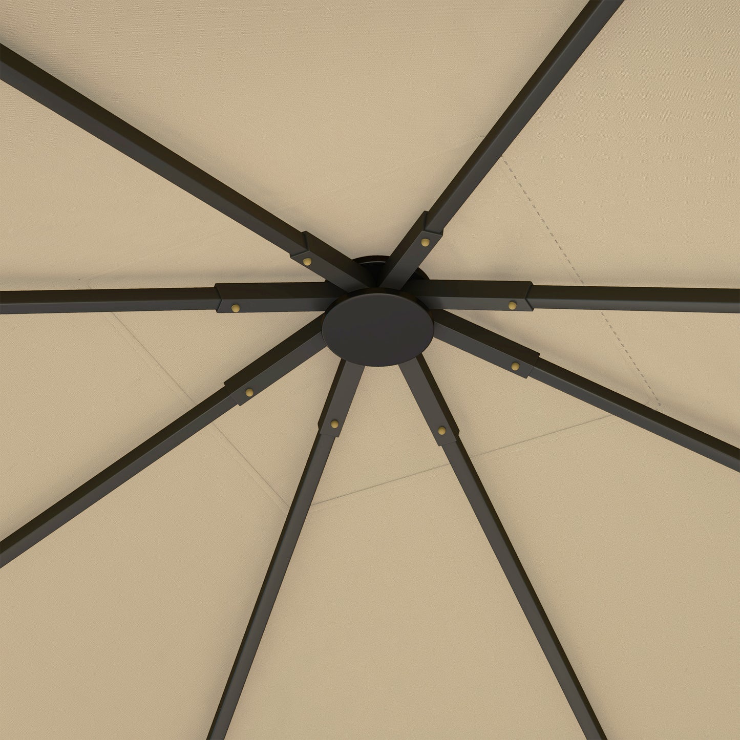 Outsunny 3 x 3(m) Gazebo Canopy Replacement Cover, Garden Gazebo Roof Replacement with Drain Holes, Water Resistant PVC Coating, 370g/ãŽ¡, UPF30+, TOP COVER ONLY, Beige