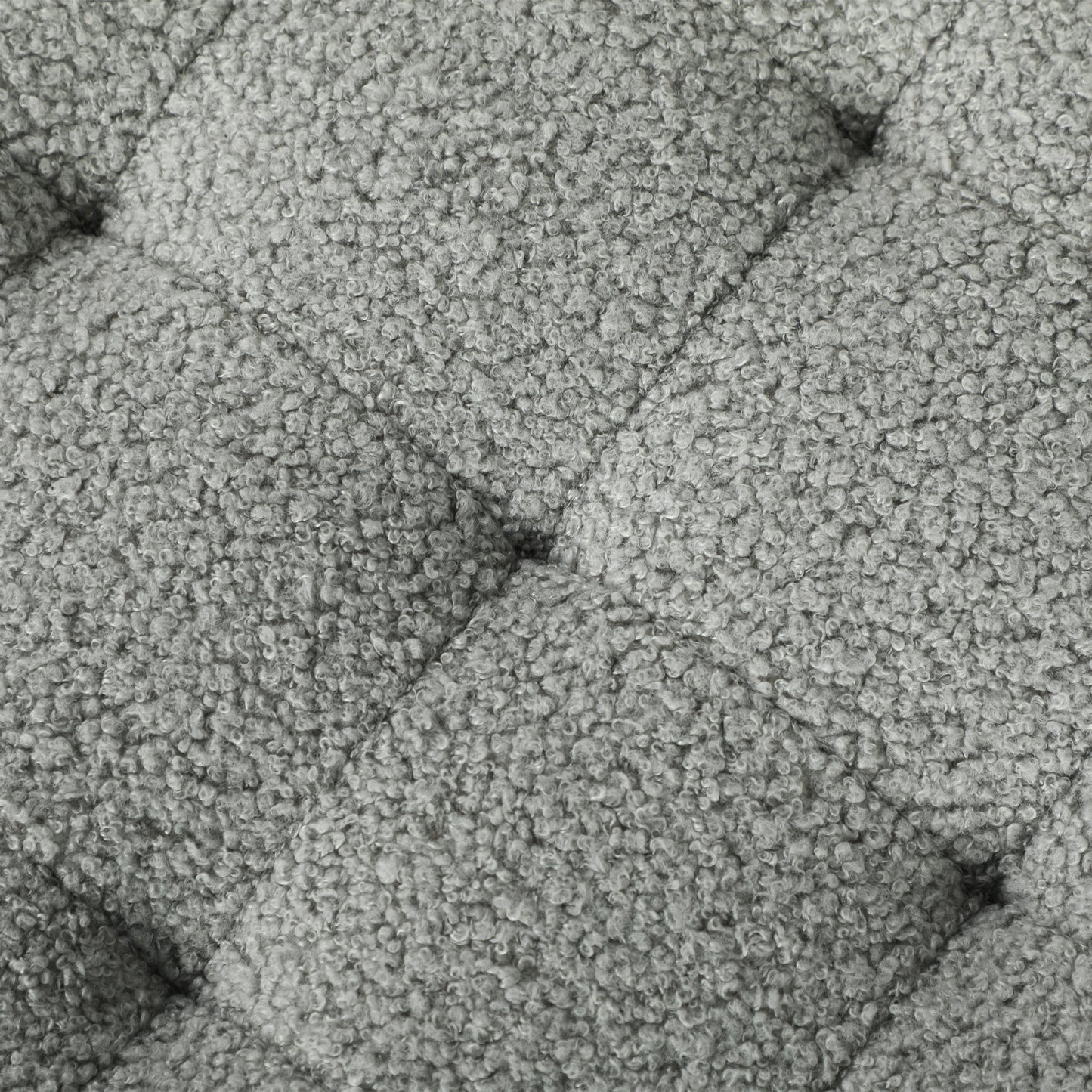 HOMCOM 40.5L Teddy Fleece Storage Ottoman - Grey