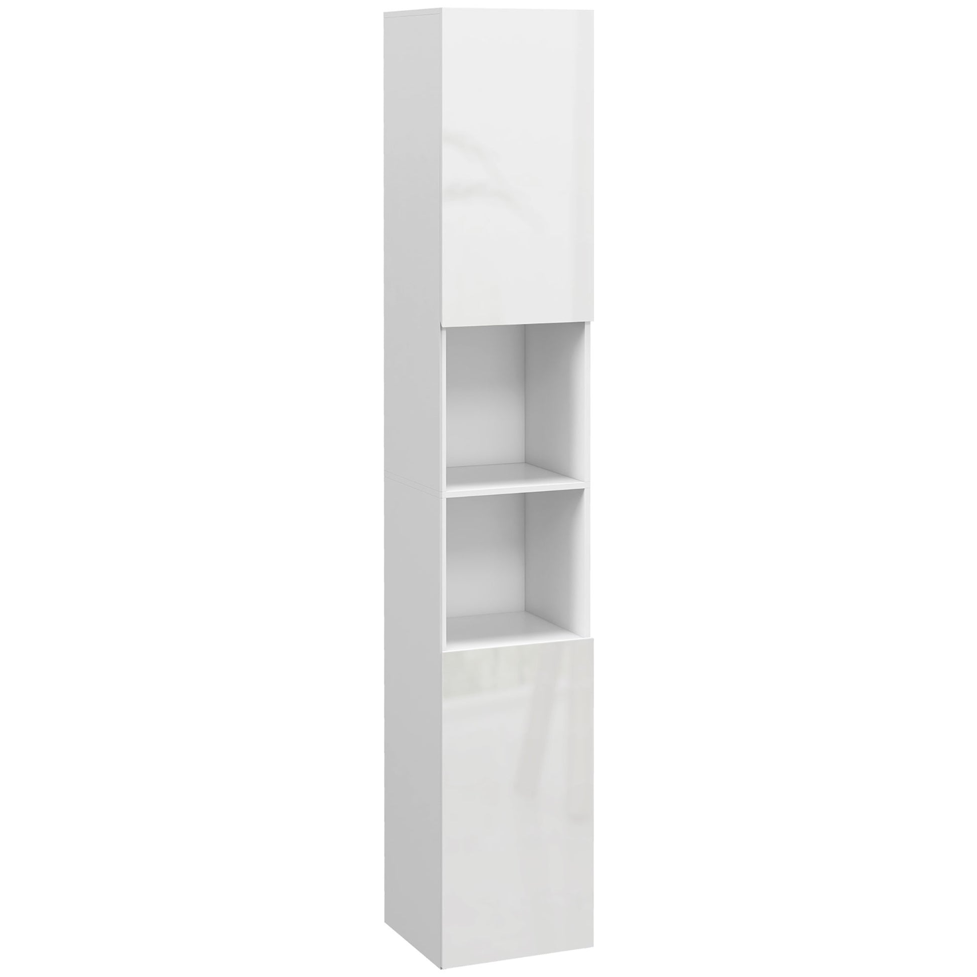 kleankin Multi-Storage Slim Bathroom Cabinet - High Gloss White Default Title
