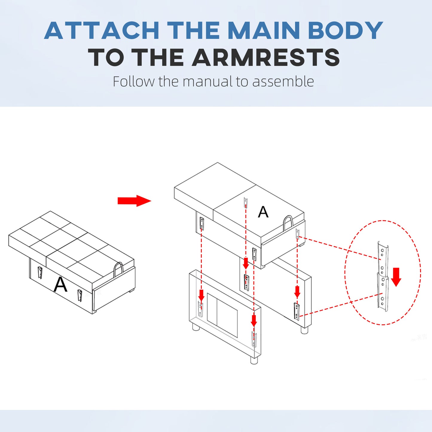 HOMCOM Linen-Look Single Chair Bed - Blue