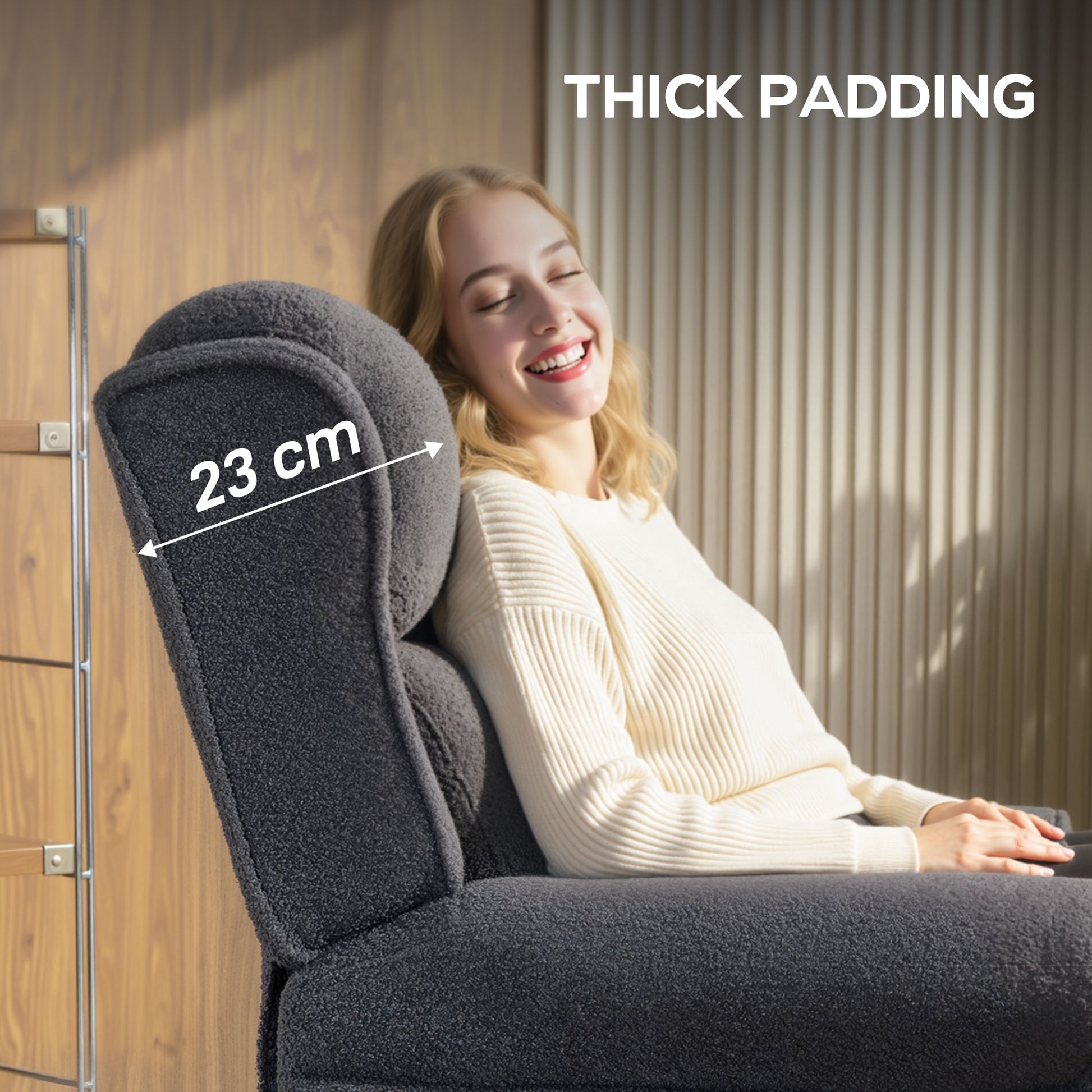 HOMCOM 132Â° Recliner Armchair, with Extended Footrest - Dark Grey