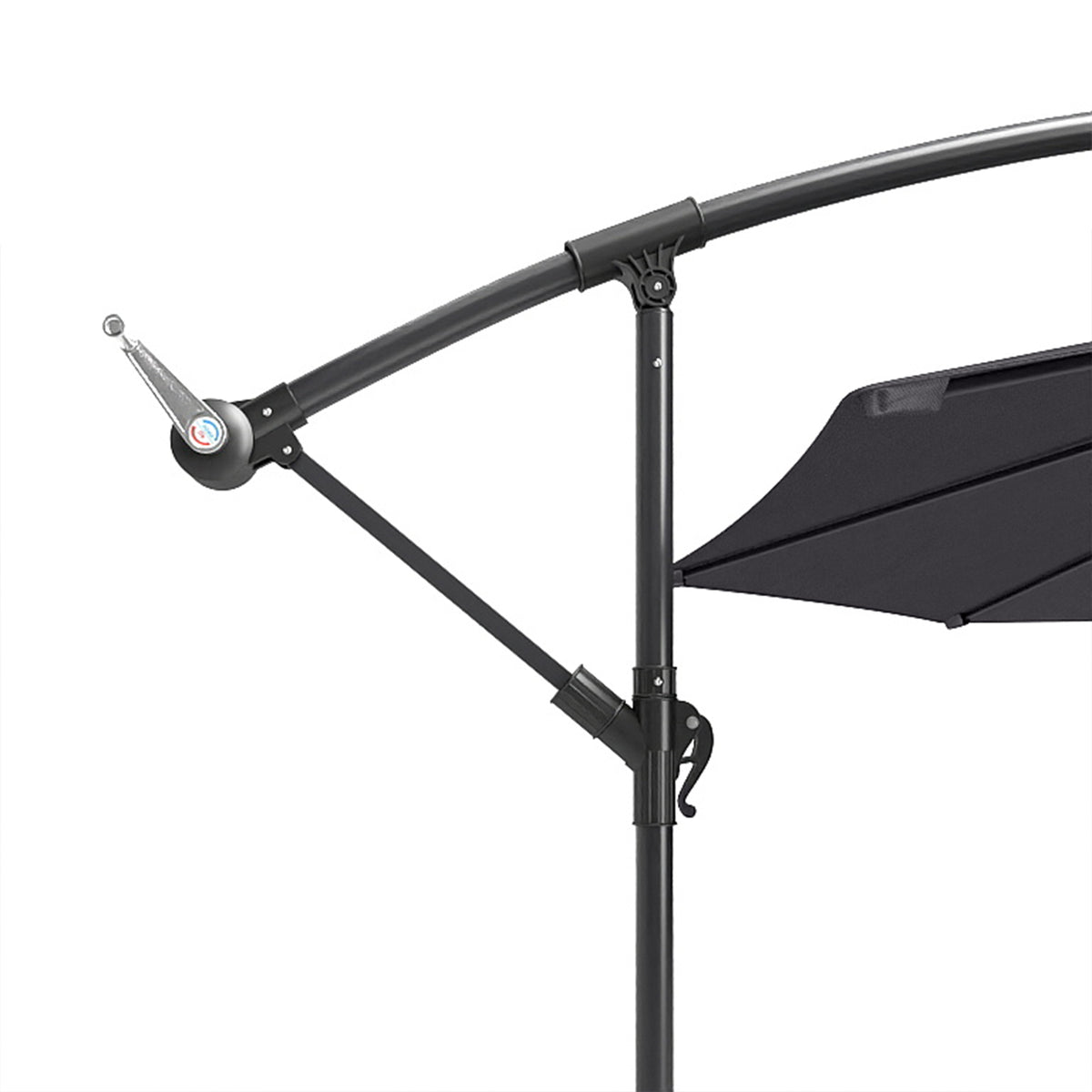 Outsunny 3 m Overhanging Cantilever Parasol, with Cross Base - Grey