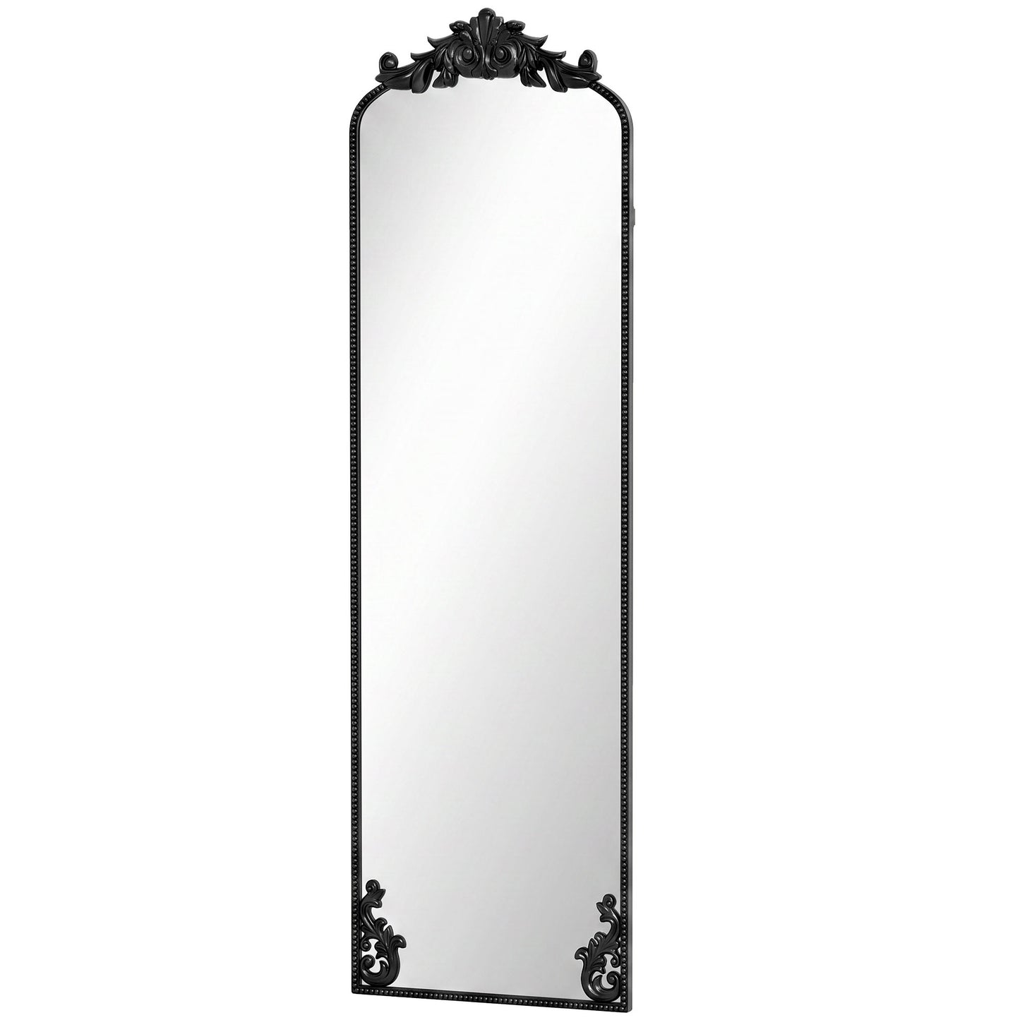 HOMCOM Floor Mirror, 50 x 160 cm Full Length Mirror with Baroque Metal Frame for Bedroom, Living Room, Dressing Room, Black