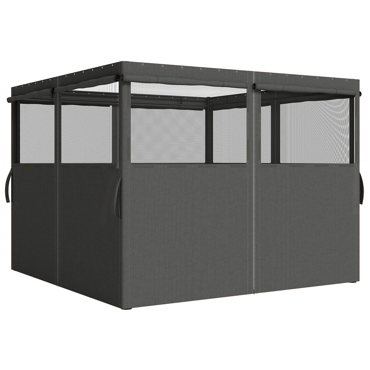 Outsunny 4 Pack Replacement Gazebo Curtains Privacy Panel for Most 3 x 3 m Gazebo, Outdoor Shelter Sidewalls, Dark Grey