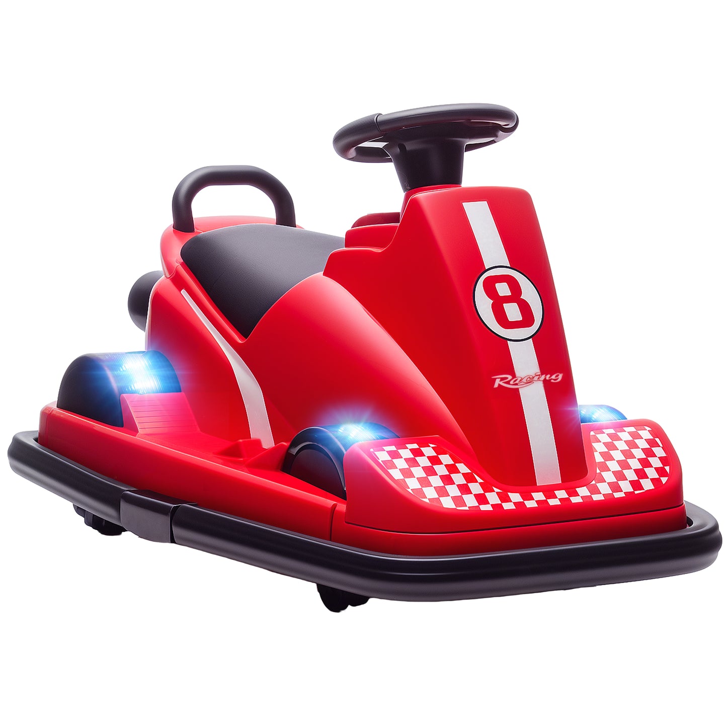 AIYAPLAY Kids Bumper Car, 360Â° Rotation Spin Electric Walzer Car with LED Lights, Music for Ages 3-8 Years Old, Red Default Title