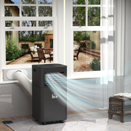 HOMCOM 7000 BTU 4-In-1 Portable Air Conditioner Unit Cooling Dehumidifying Ventilating  for Room up to 26mÂ², with Fan, Remote, 24H Timer, Window Mount Kit, R290, A Energy Efficiency