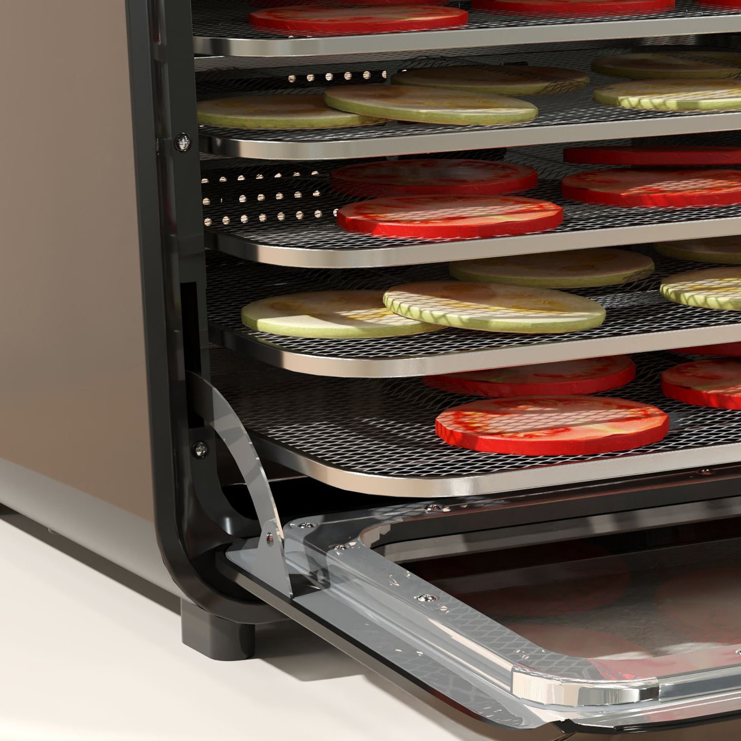 HOMCOM 35-70Â°C Six-Tray Food Dehydrator - Black