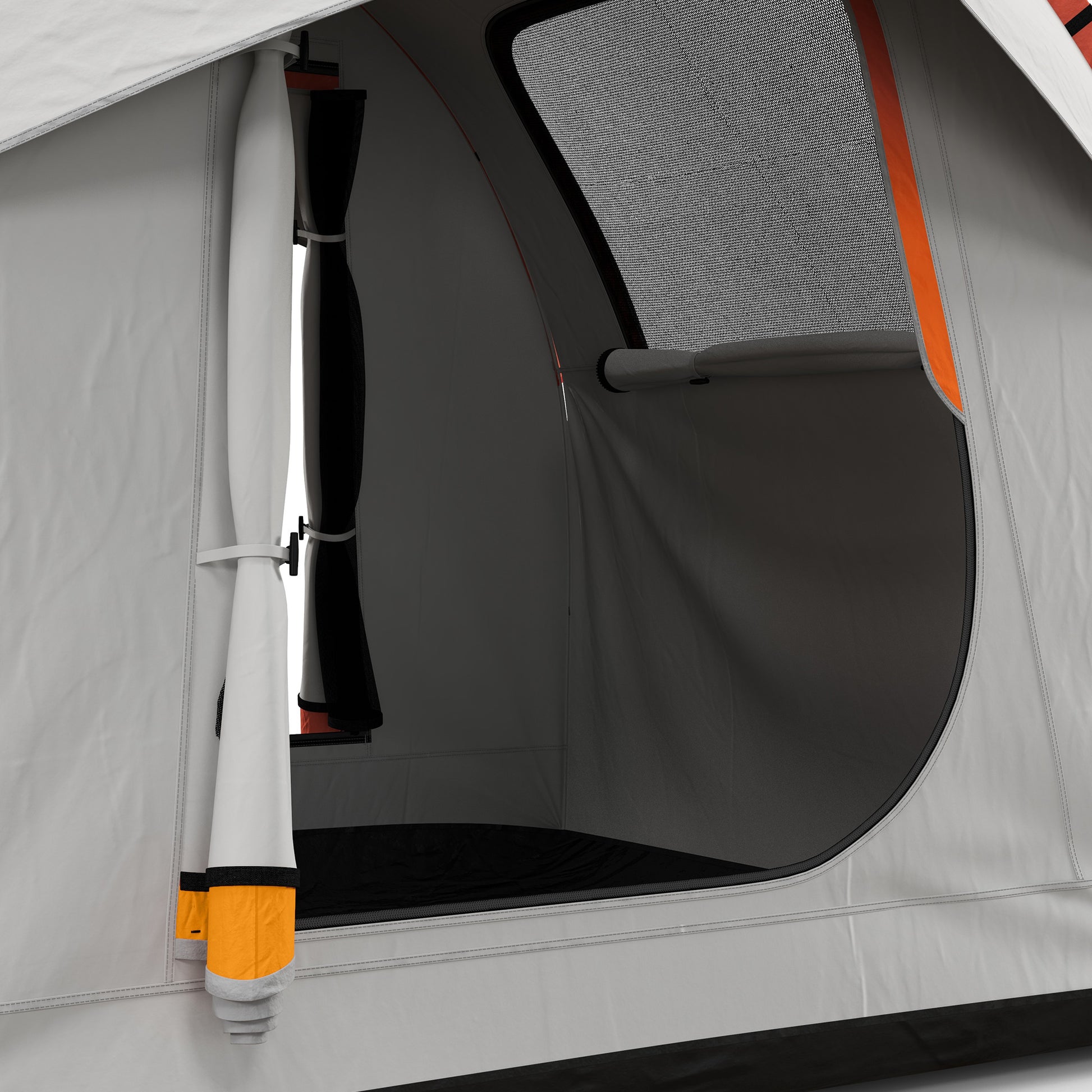 Outsunny SUV Car Tent for Camping, Waterproof PU2000mm, 5 Man Tailgate Tent, 2.4 x 2.1 m, Grey and Orange