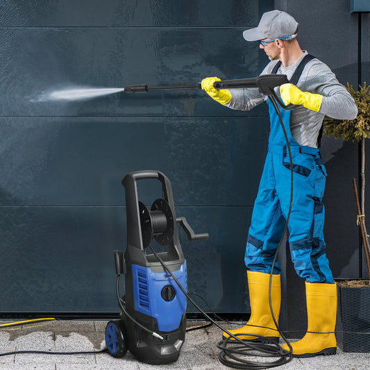 Outsunny 2200W HighÂ PressureÂ Washer, 170 Bar Pressure Washer with Adjustable Nozzle and 6M Hose, 32W x 32D x 80H cm Blue