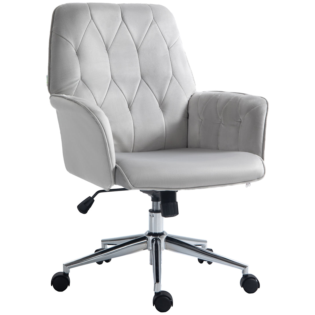 Vinsetto Linen Computer Chair with Armrest, Modern Swivel Chair with A ...