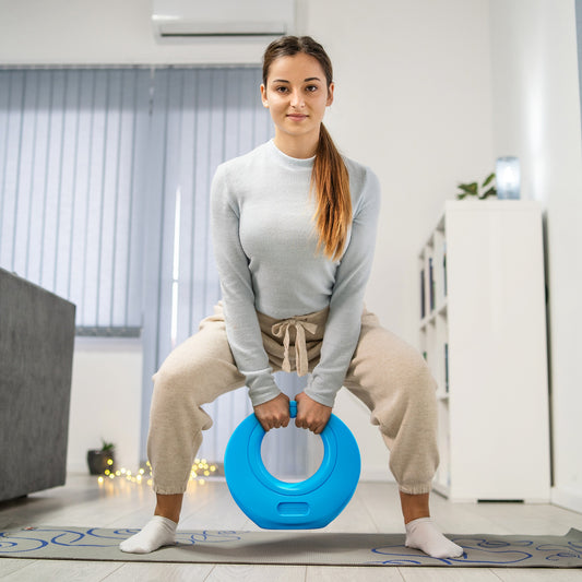 SPORTNOW 10kg Kettlebell, Kettle Bell with Wide Handle for Home Gym, Weight Lifting, Strength Training, Light Blue