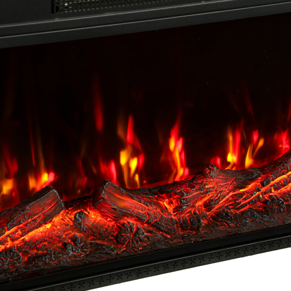 HOMCOM 50" Electric Fireplace Insert, 3-Sided Freestanding/Wall Recessed Electric Fire Heater with Adjustable Flame, 1800W