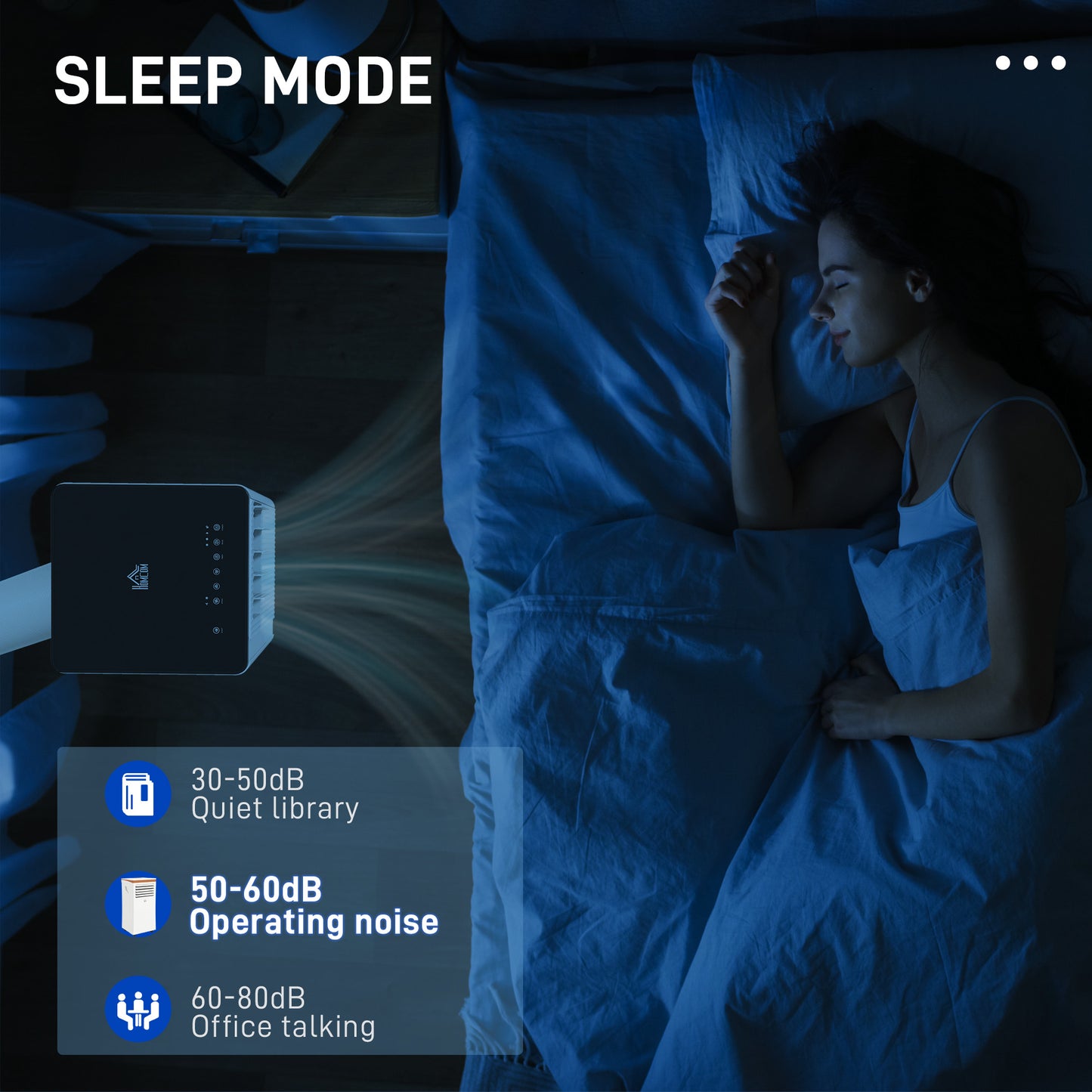 HOMCOM 9,000 BTU App-Controlled Mobile Air Conditioner, 20mÂ² Radius - White