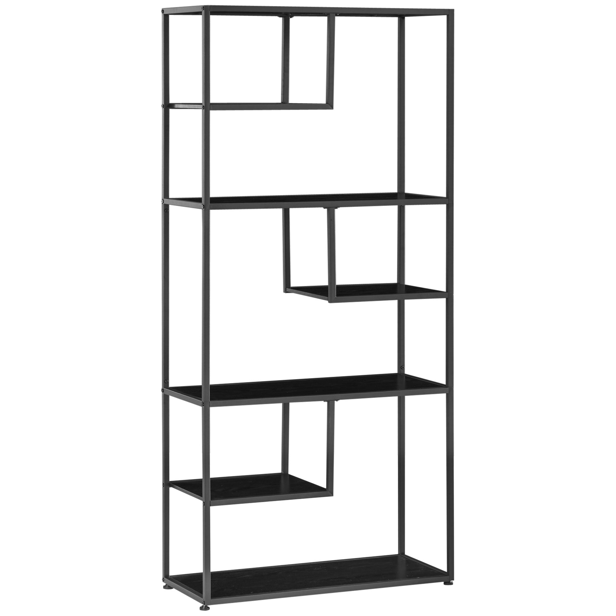 Liam Rack HOMCOM Industrial Accent Display Rack 7 Tier Bookcase, Display Rack fo ...