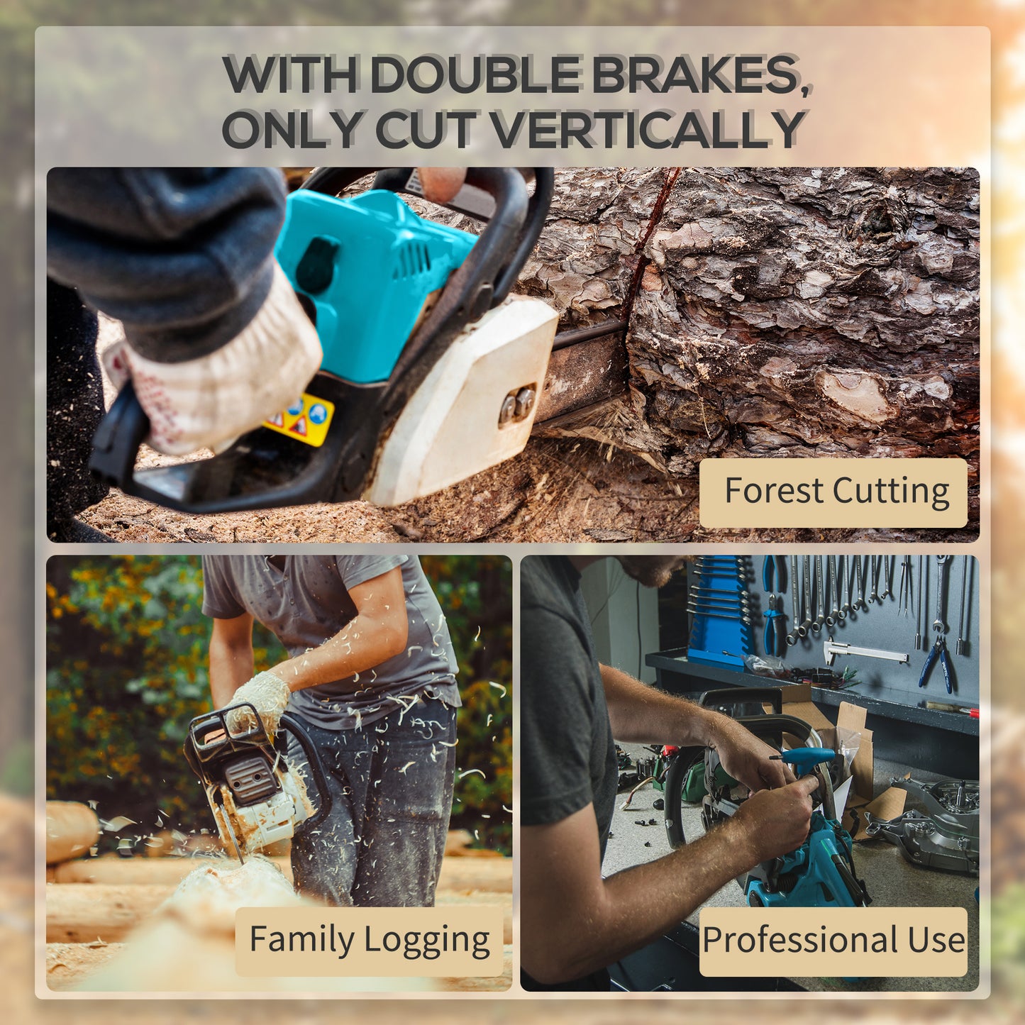 DURHAND 2000W Powerful Electric Chainsaw, 16" Aluminium Blade Portable Corded Chain Saw, 7250rpm Chain Saw for Garden Tree Pruning, 13m/s Chain Speed Auto Chain Lubrication to Cut Wood, Blue